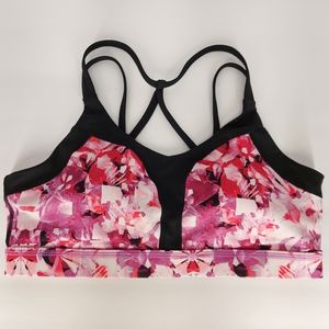 C9 by Champion Pink Purple Black and White Sports Bra W/ Crisscross Stra…
